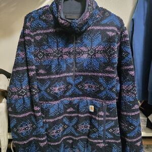 Carhartt Navy and Purple Knit Sweater